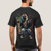 Rebel Graffiti Pug – Skateboard Street Art Dog Tシャツ (裏面)