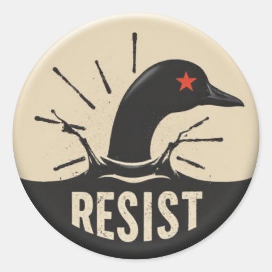 Rebel Loon Headfirst Dive – Resist Badge ラウンドシール (正面)