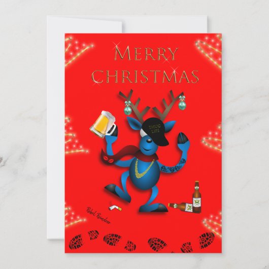 REBEL REINDEER CHRISTMAS CARD -JAILMATECARDS.CO.UK シーズンカード (正面)