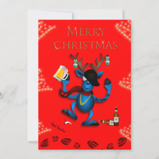 REBEL REINDEER CHRISTMAS CARD -JAILMATECARDS.CO.UK シーズンカード
