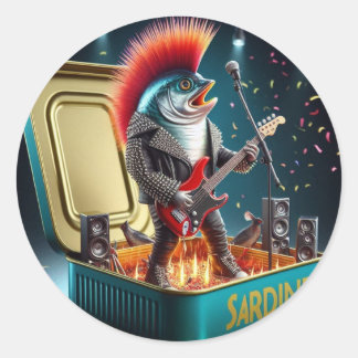  Rebel Sardine Punk Rock Attitude Crazy Style ラウンドシール