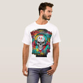 Rebel Skull Graffiti Explosion | アーバンストリートウェア Tシャツ (正面フル)