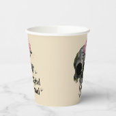 Rebel Soul – ピンクのバラを持つゴシックスカル 紙コップ (左)