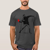 Rebel Throwing Flaming Star Street Art Tee Tシャツ (正面)