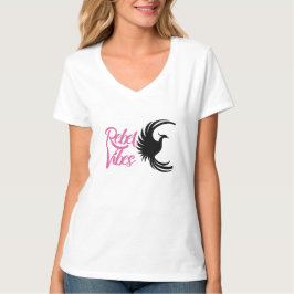 Rebel Vibes VネックTシャツ – フェニックス グラフィックTee Tシャツ