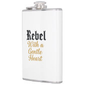 Rebel With a Gentle Heart Typography Design フラスク (左)