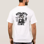 Rebel With Claws Punk Cat Edgy Rock Style Cat  Tシャツ (裏面)