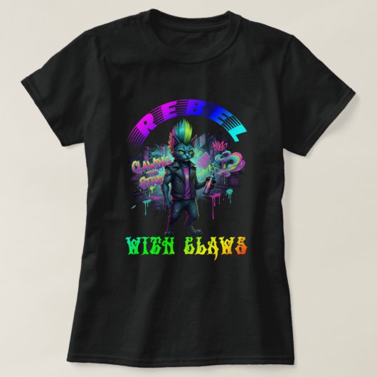 Rebel with claws tシャツ (デザイン正面)