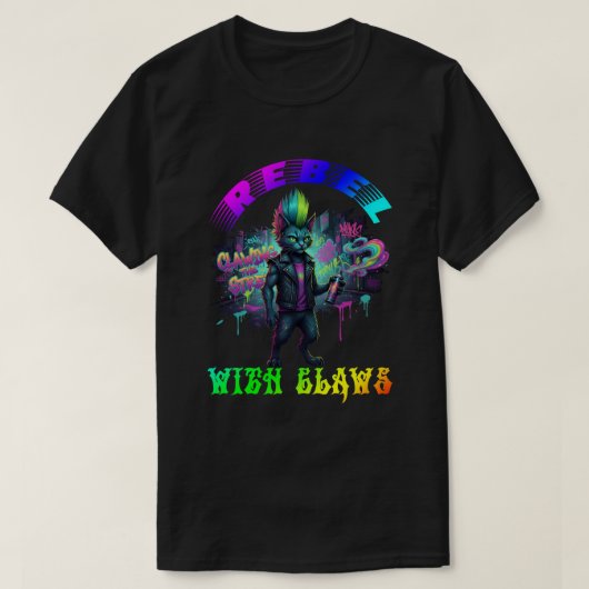 Rebel with claws tシャツ (デザイン正面)