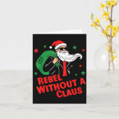 Rebel Without A Claus– Cool Santa Leather Jacket C カード (黄色い花)
