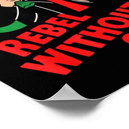 Rebel Without A Claus– Cool Santa Leather Jacket C ポスター (角)