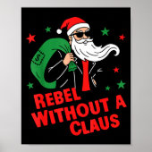 Rebel Without A Claus– Cool Santa Leather Jacket C ポスター (正面)