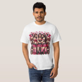 Rebeldía Rockera: Belleza y Pasión en Rosa y Rojo Tシャツ (正面フル)