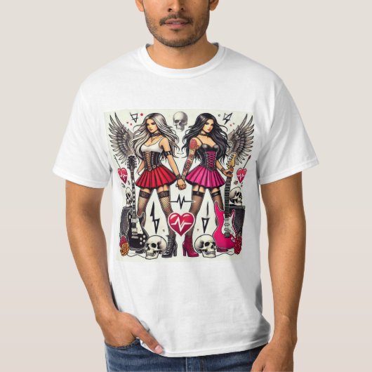 Rebeldía y Amistad: Rock & Roll Sisters Tシャツ (正面)