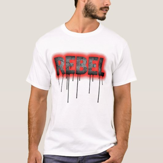 REBELDRIP Defiance in Red Echo Tシャツ (正面)