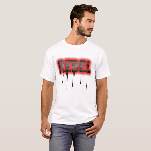 REBELDRIP Defiance in Red Echo Tシャツ (正面フル)