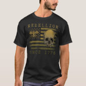 Rebellion 1776 American Flag Skull Design T-Shirt Tシャツ (正面)