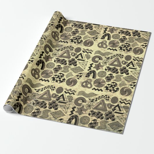 Rebellious Geometries sepia ラッピングペーパー (アンロールド)