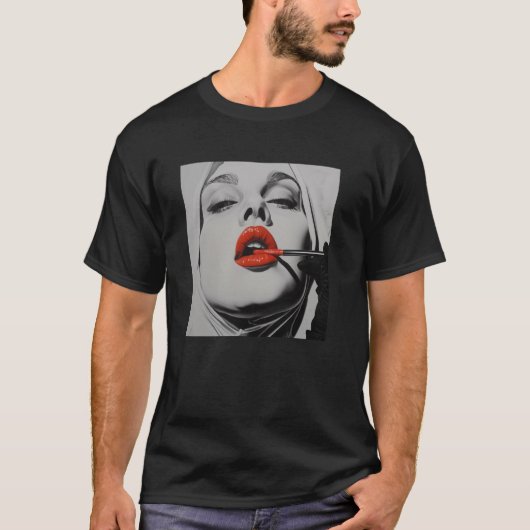 rebellious nun with lipstick, rebellious nun tシャツ (正面)