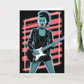 Rebellious Rock Star: Female Guitarist in Leather  カード (正面)