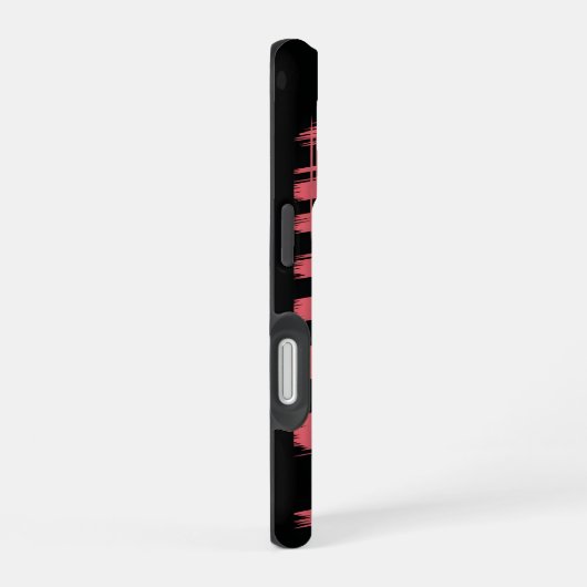 Rebellious Rock Star: Female Guitarist in Leather  iPhone 16ケース (右側面)