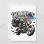 Rebellious Thanksgiving Turkey Riding a Motorcycle 招待状 (正面)