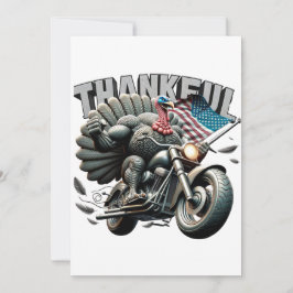 Rebellious Thanksgiving Turkey Riding a Motorcycle 招待状