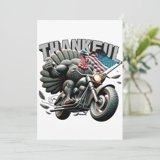 Rebellious Thanksgiving Turkey Riding a Motorcycle 招待状 (スタンド正面)