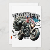 Rebellious Thanksgiving Turkey Riding a Motorcycle 招待状 (正面/裏面)