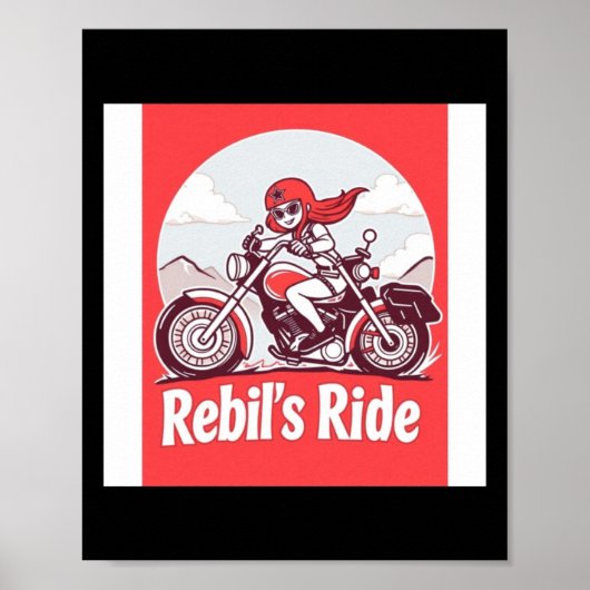 Rebel's Motorcycle Rider Sticker  ポスター (正面)