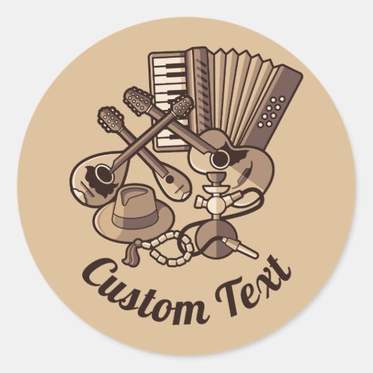 Rebetikoアイコンステッカー ラウンドシール (正面)