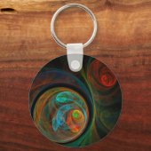 Rebirth Blue抽象芸術アートキーチェーン キーホルダー (正面)