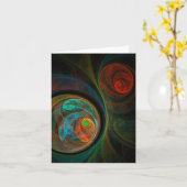 Rebirth Blue抽象芸術アートノートカード カード (黄色い花)