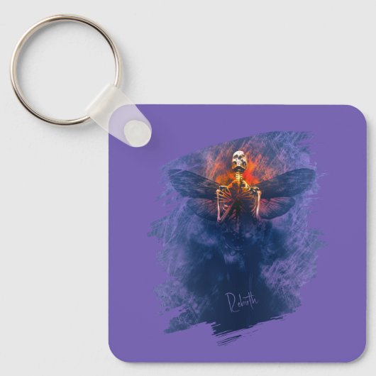 Rebirth. Skeleton with wings rising up キーホルダー (正面)