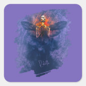 Rebirth. Skeleton with wings rising up スクエアシール (正面)