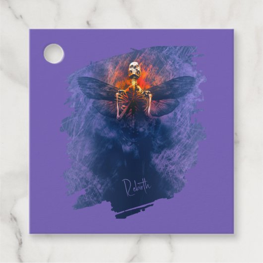 Rebirth. Skeleton with wings rising up フェイバータグ (正面)