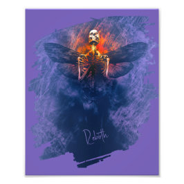 Rebirth. Skeleton with wings rising up フォトプリント