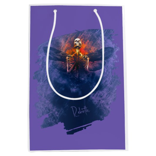 Rebirth. Skeleton with wings rising up ミディアムペーパーバッグ (正面)