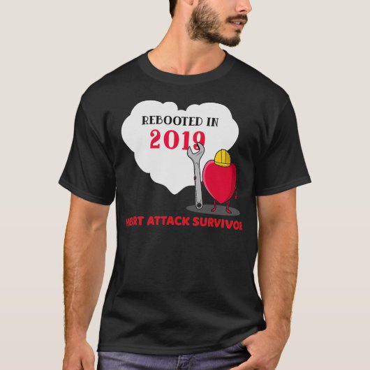 Rebooted in 2019 Heart Attack Survivor Gift Idea _ Tシャツ (正面)
