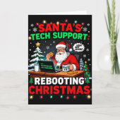 Rebooting Funny Santa's Tech Support Christmas Com カード (正面)