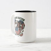 Reborn Nation American Eagle Hatching Flag Egg Tee ツートーンマグカップ (正面左)