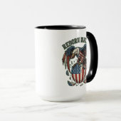 Reborn Nation American Eagle US Flag Patriotic Art マグカップ (正面右)