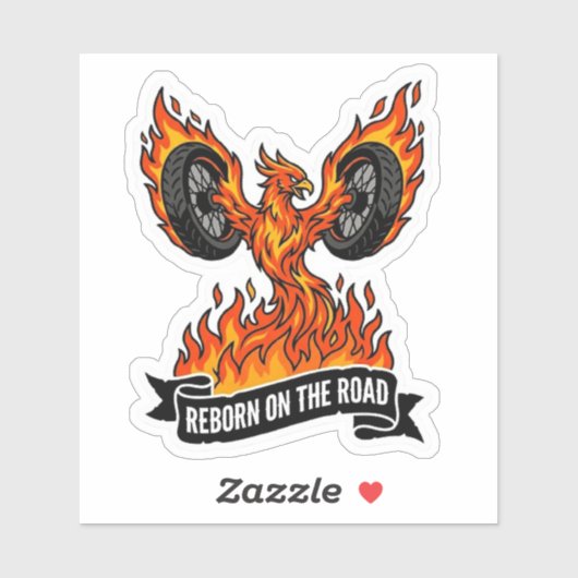 Reborn On The Road Biker Phoenix Motorcycle シール (シート)