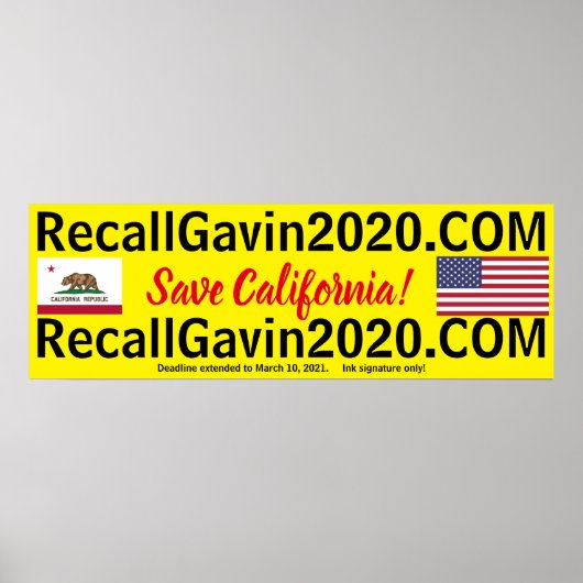 recallgavin2020 36x12 ポスター (正面)