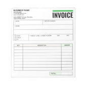 Receipt Books, Invoice Booklet for Small Business ノートパッド (正面)