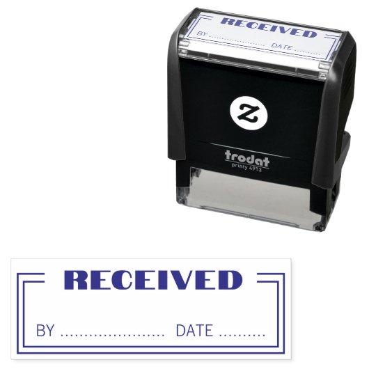 Received Simple Account Self Inking Rubber Stamp セルフインキングスタンプ (インサイチュ)