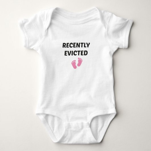 Recently Evicted,baby gift new baby evicted ベビーボディスーツ (正面)