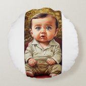 Recep Tayip Erdoderの超現実的なベビー漫画 ラウンドクッション (裏面)