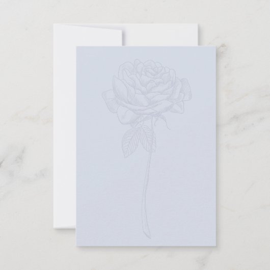 reception | 飾り立てられたバラのダスティーブルーの水彩画 招待状 (裏面)