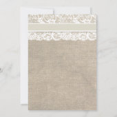 Réception de mariage ene ivoire de toile de jute d 招待状 (裏面)